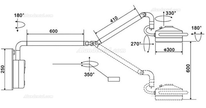 72W Dental Wall-Mounted Surgical Lamp 24 LEDs Dental Shadowless Operation Light